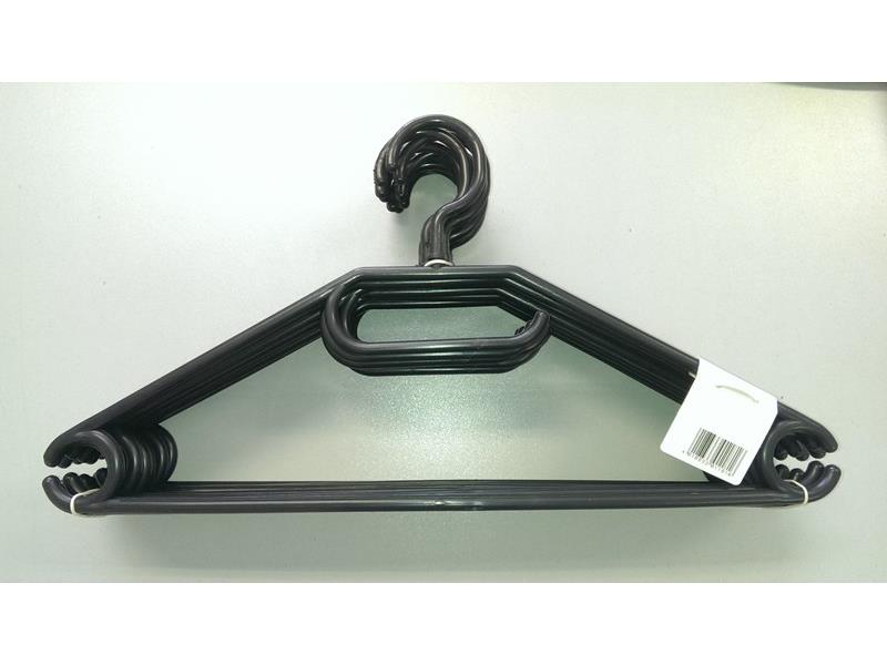Clothes hangers plastic 41cm black 10 pcs