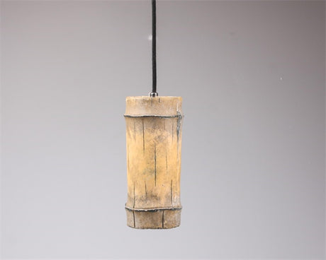 Season inspired decoration hanging lamp bamboo look 9x9x26cm