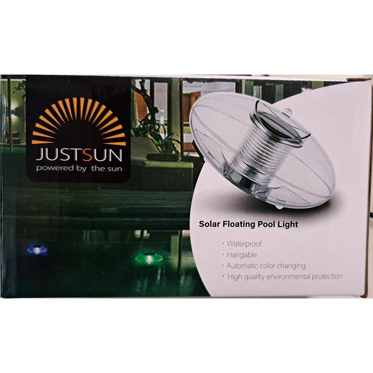 Justsun solar float oval with light 8x15x8cm