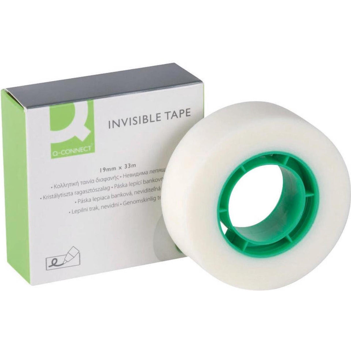 Q-connect usynlig tape 19mmx33m
