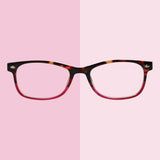 Spectrum reading glasses flame pink rectangular 1.00