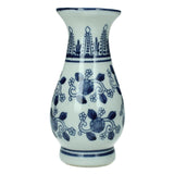 Kersten vaas aardewerk blauw wit 8x8xh15