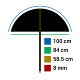 Linkstar flitsparaplu pur-84sb srebrno črno 100 cm