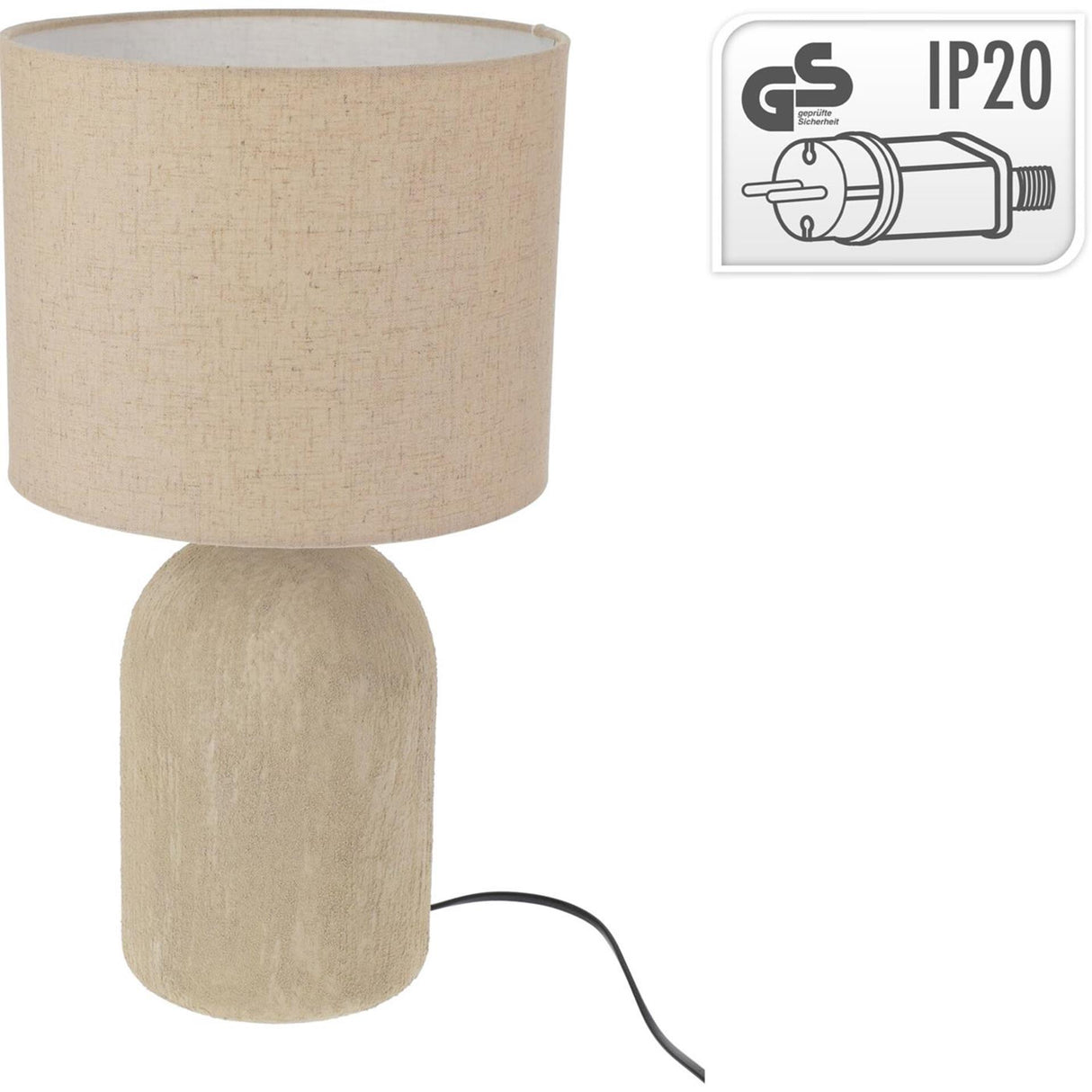 Lampe de table en grès e14 h46cm