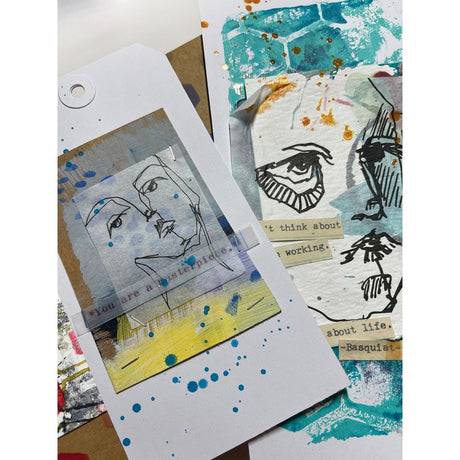 Ranger Tënt Ranger • Dina Wakley Medien Collage Pabeier Kierch Doodles