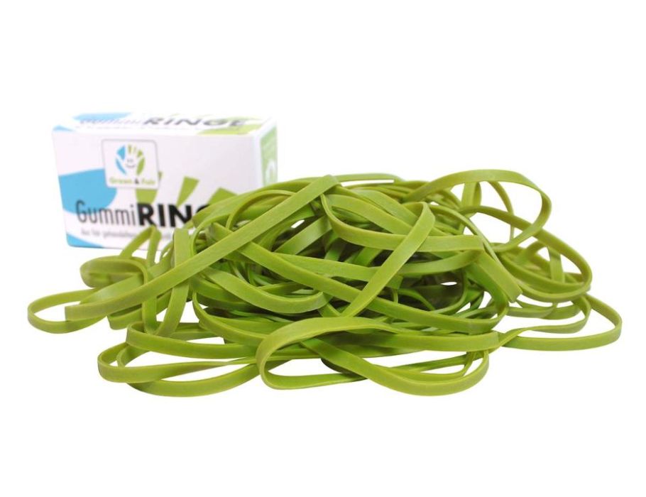 Gröna ljusa elastiska band - naturgummi - + - 32 st.