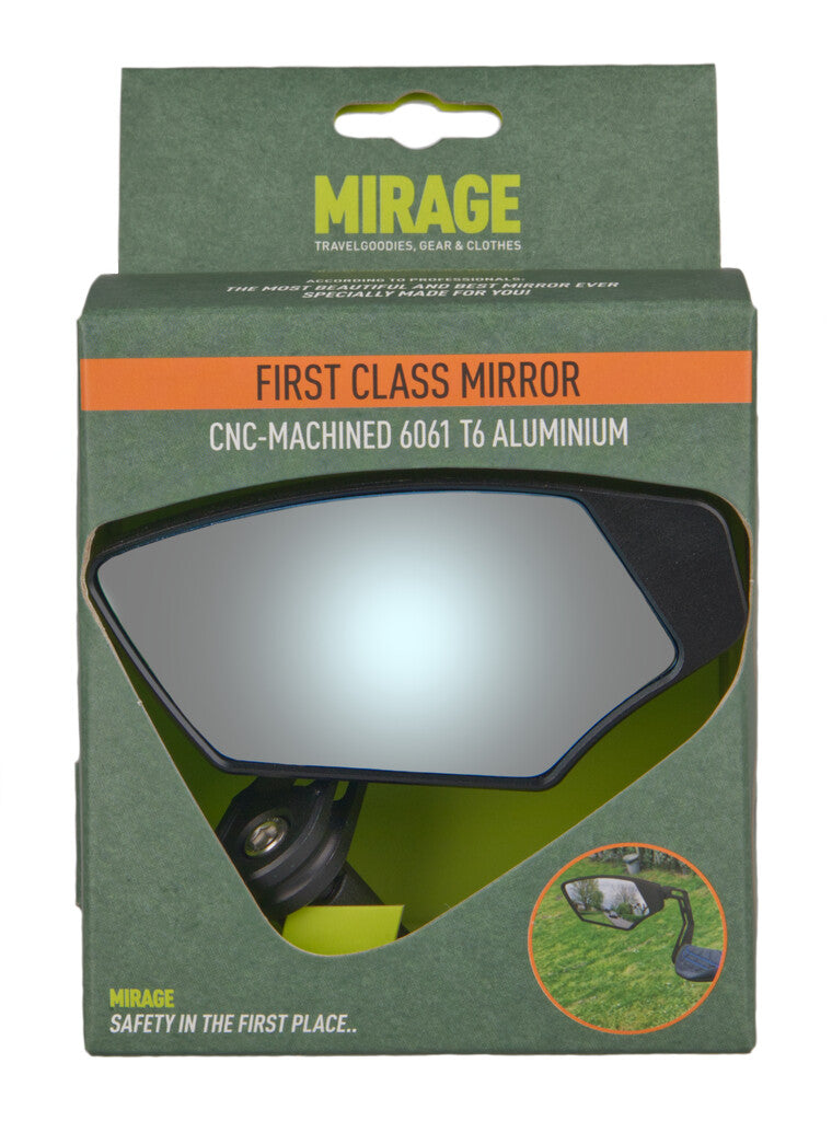 Mirage Mirror Bar-end Turning Luxury Dimming Glass Black Metallic On Card