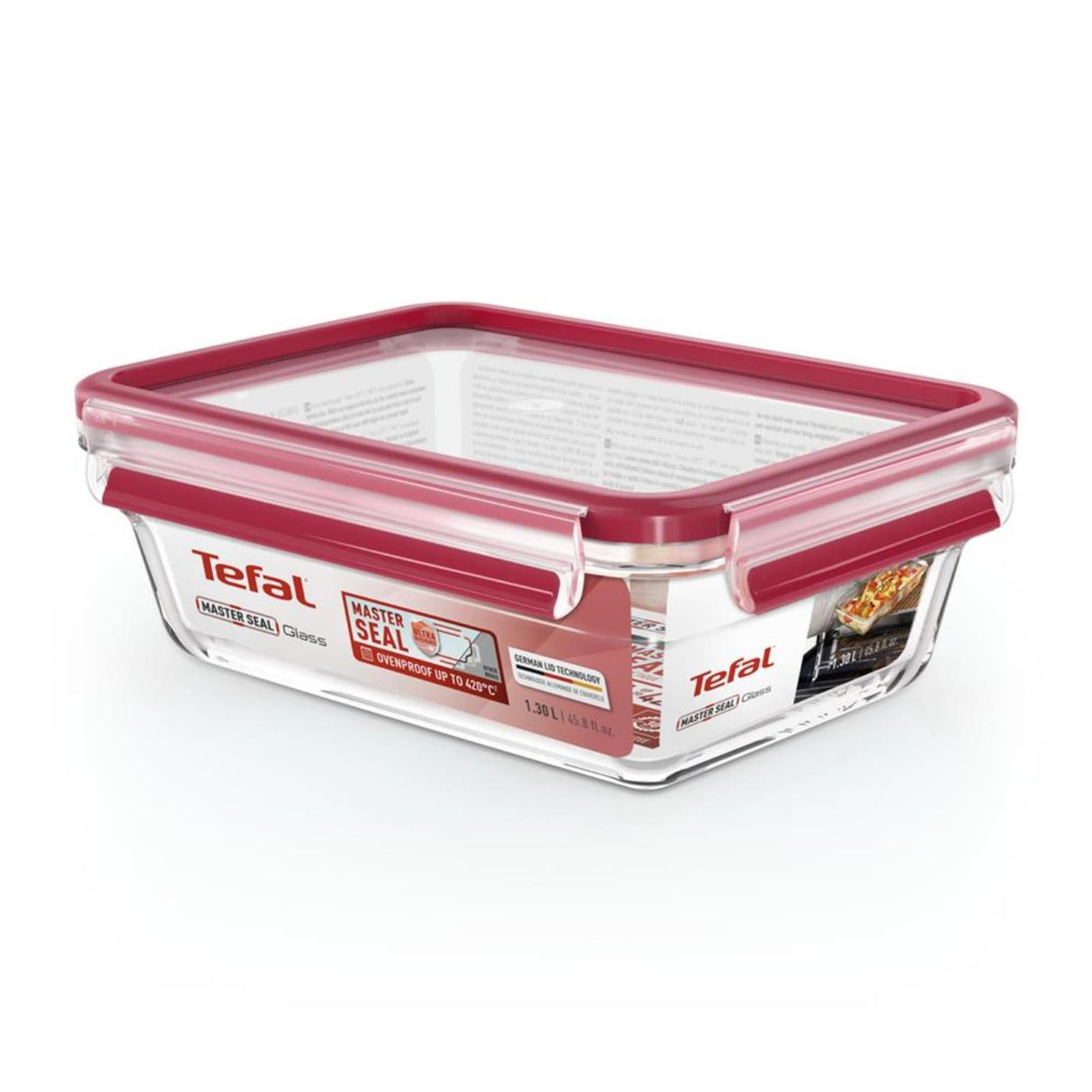 Tefal master seal glass 1.3l rectangular