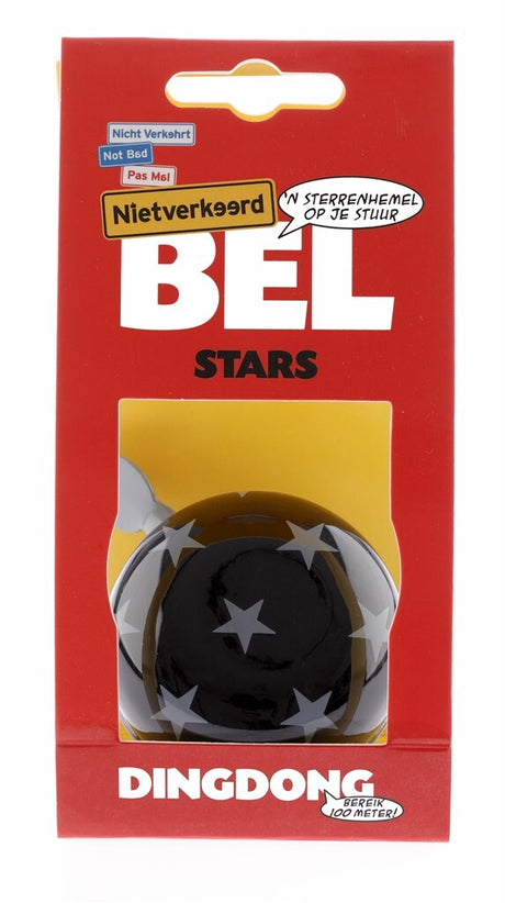 NietVerkeerd Nv ding dong bel 60mm stars zwart met sterren kaart