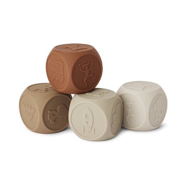 Nuuroo Nuuroo Sana Silicone Dice 4 Pack-Brown Color Mix