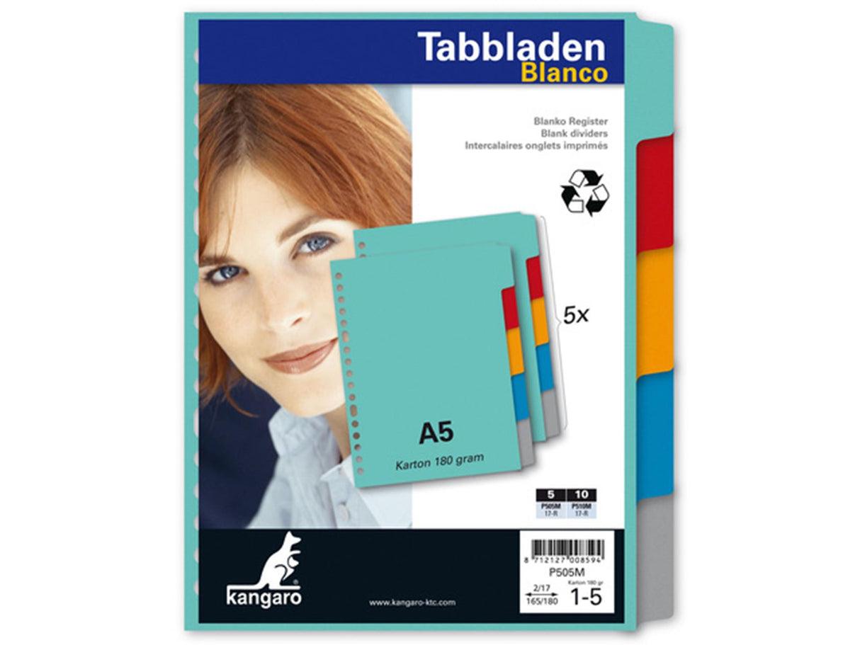 Kangaro tabs a5 blank 17 ring cardboard