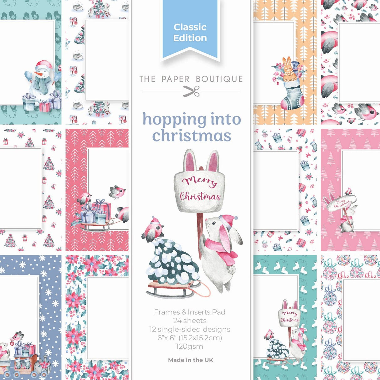 The paper boutique • hopping into christmas frames insert papers 15.2x15.2cm
