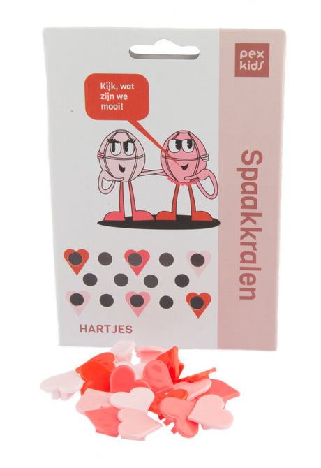 PexKids Bicycle sprak kralen Pexkid's Hearts 4-Colored (20 stuks op kaart)