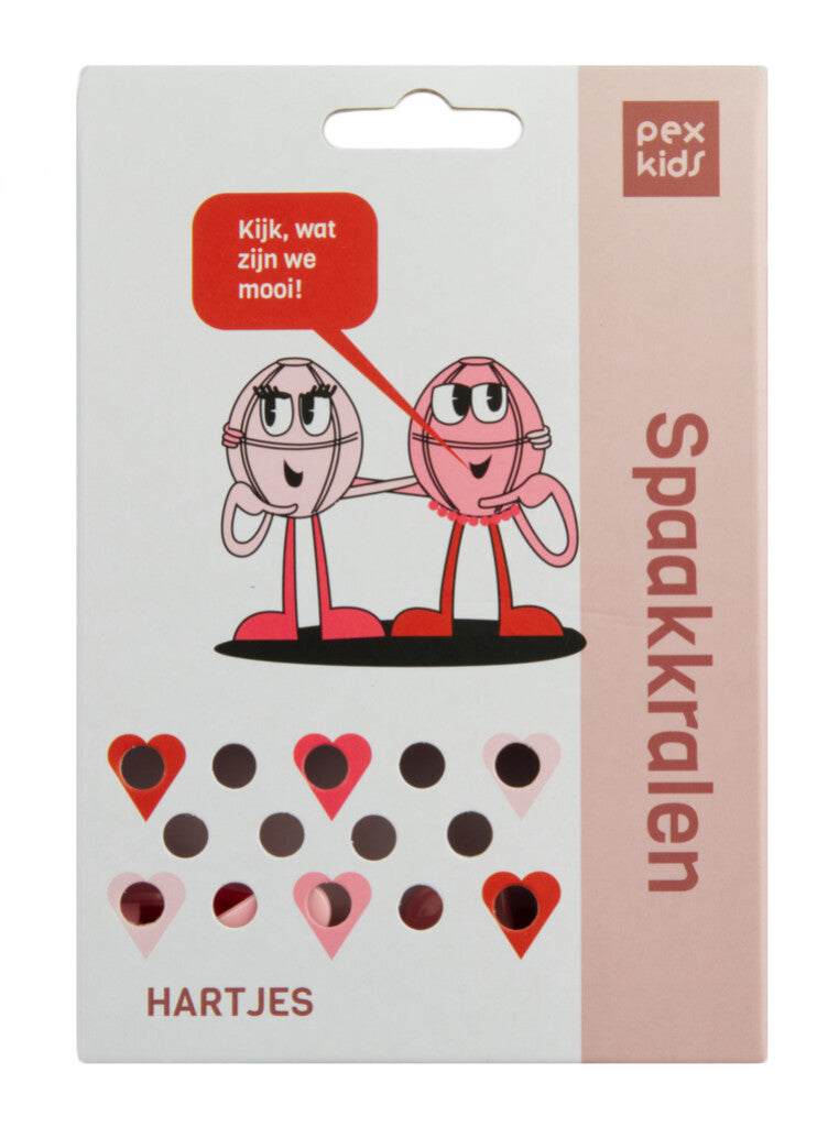 PexKids Bicycle sprak kralen Pexkid's Hearts 4-Colored (20 stuks op kaart)