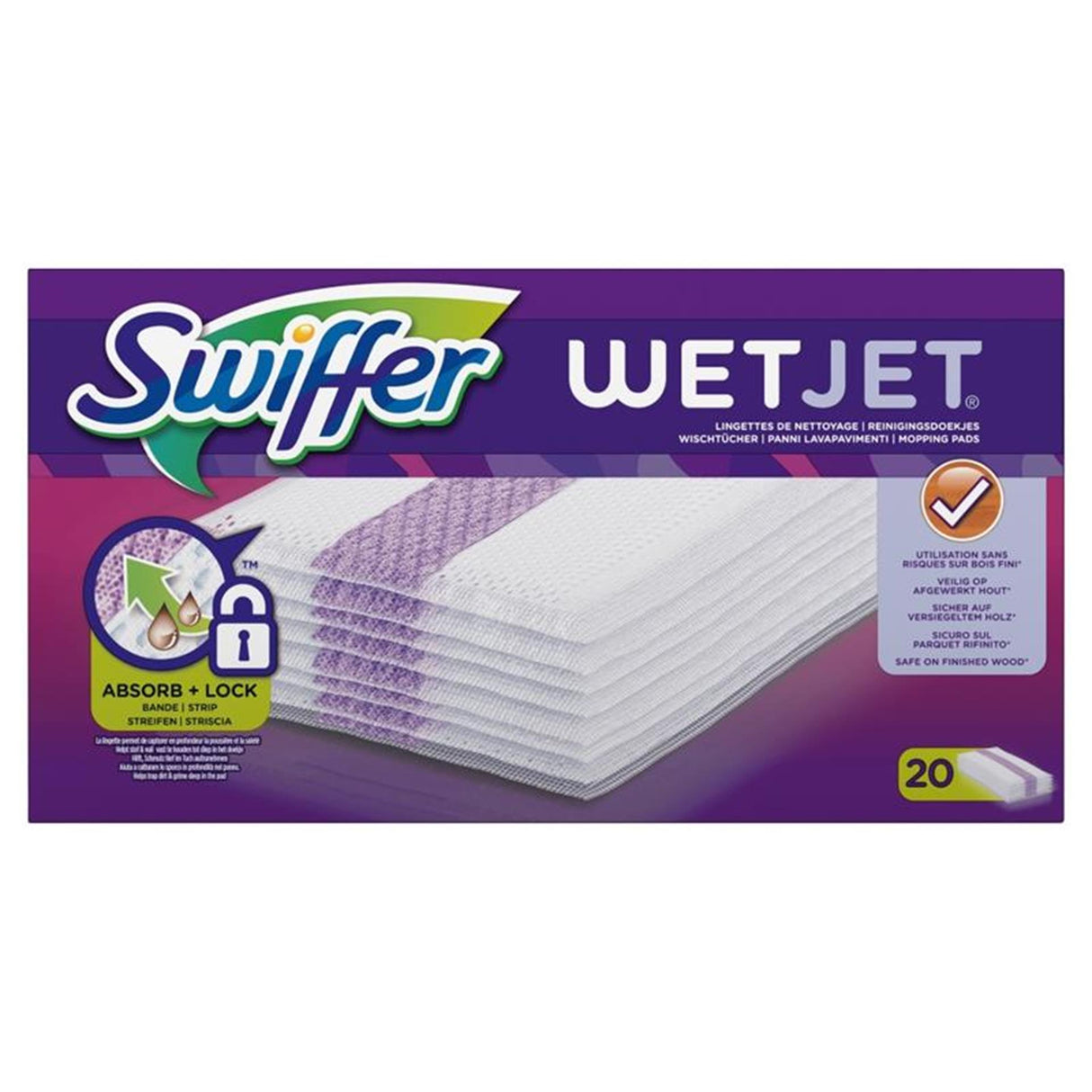 Swiffer wetjet mopping system refill cleaning wipes box of 20 pieces