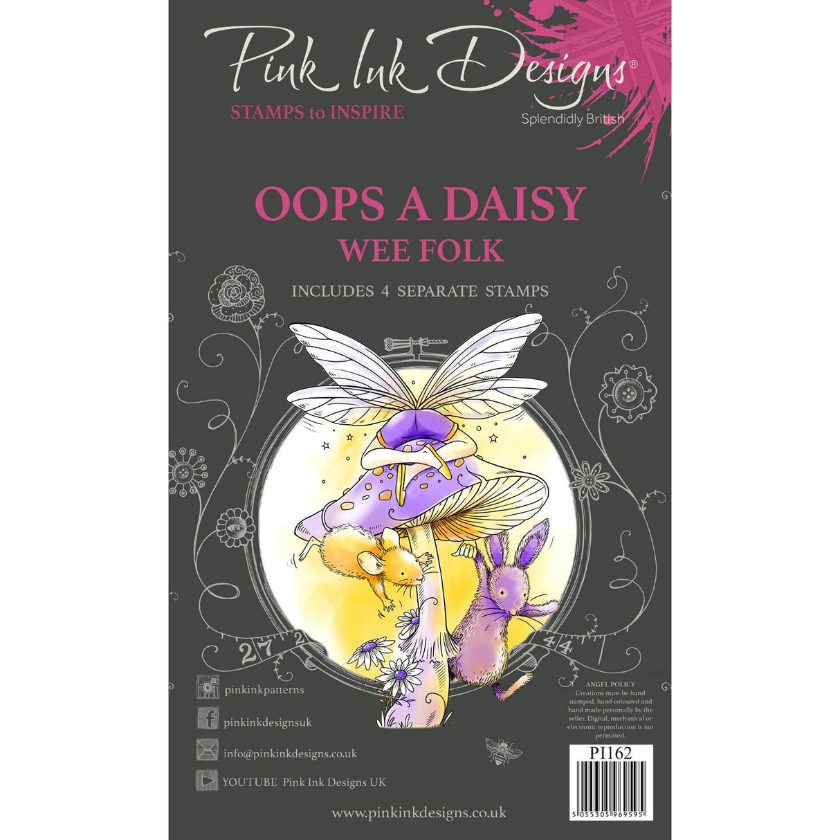 Pink Ink Designs • Clear Stamp Set Oops a Daisy A6