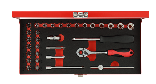 Gedore vermelho | r49004033 | conjunto de chaves de caixa | 1 4” | 4-13 mm | 32 peças - r49004033