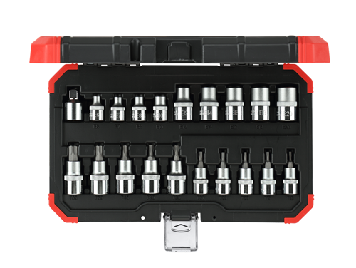 GEDORORE RED DOPS STENHT 1 2 polegadas TX Silver 20 peças