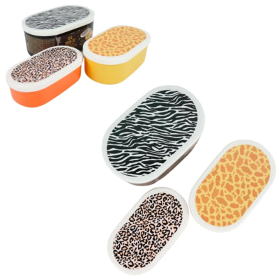 Lunch box kids oval 3 assorted set of 3 | 10 pieces