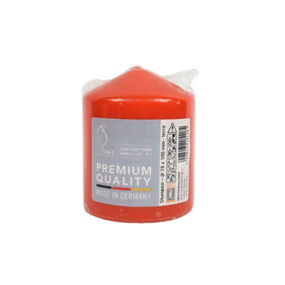 Gala pillar candle terra 7.8 x 10 cm | 8 pieces