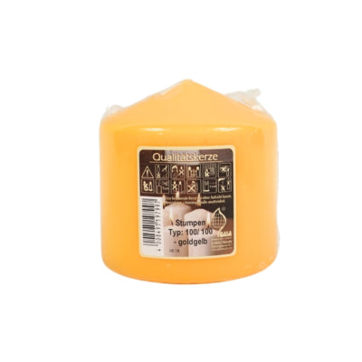 Gala pillar candle yellow 10 x 10 cm | 6 pieces