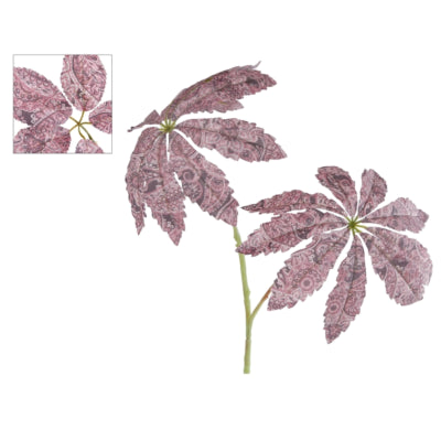 Artificial Schefflera branch bohemian red 75 cm | 12 pieces