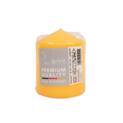 Gala pillar candle yellow 7.8 x 10 cm | 8 pieces