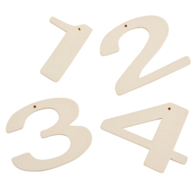 Dekorbokstäver 1,2,3,4 kräm 6 cm | 24 stycken