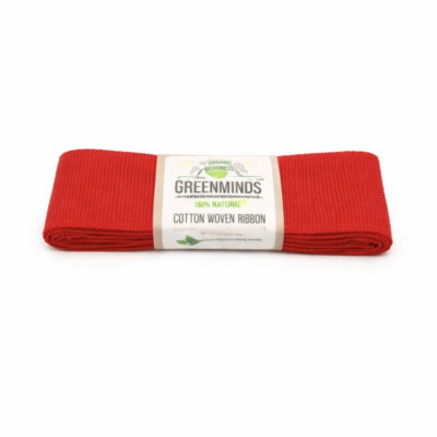 Greenminds ribbon cotton red 2 m | 48 pieces