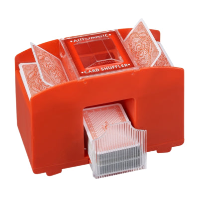Relaxdays Card Shuffler Battery Operated Red 4 Decks | 6 pieces