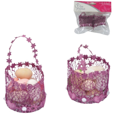 Mini presentförpackningskorgar lila 10 cm 2 st | 24 stycken
