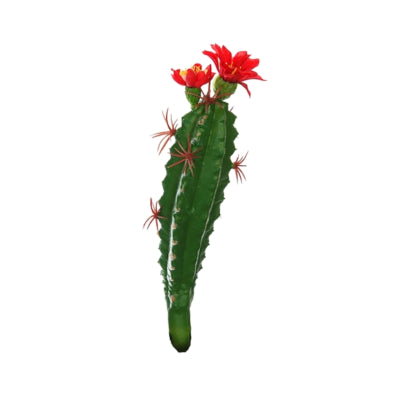 Cactus with flower red green 19 cm | 48 pieces