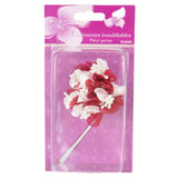 Dekoblume mit Perlen rot 13 cm 6er Set | 24 Stück
