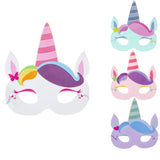 Unicorn foam mask 18.5 cm 4 assorted | 60 pieces