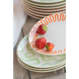 J-line plate pattern green 22 cm | 12 pieces