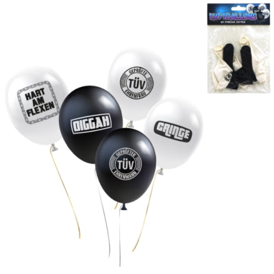Balloons with texts 22 cm set of 5 | 24 pieces