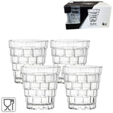 Qube-Becher aus Glas 280 ml 4er-Set | 12 Stück