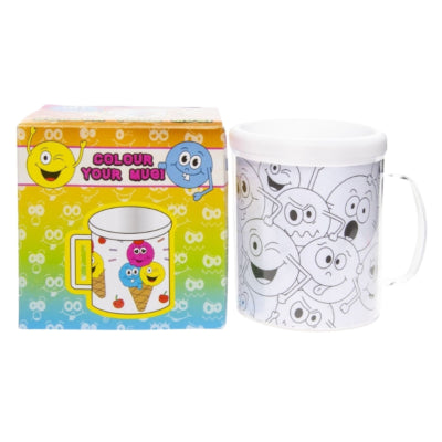 Duckiez Color Your Own Mug Smiley 10 cm | 24 pieces