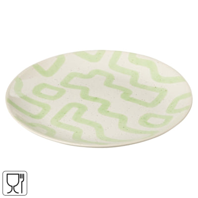 J-line plate pattern green 22 cm | 12 pieces