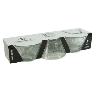 Mirel bowl glass 300 ml set of 3 | 8 pieces