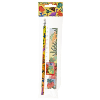 Dinosaur stationery set 19 cm set of 4 | 24 pieces