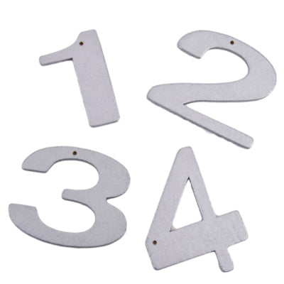 Dekorbokstäver 1,2,3,4 silverfärgade 6 cm | 24 stycken