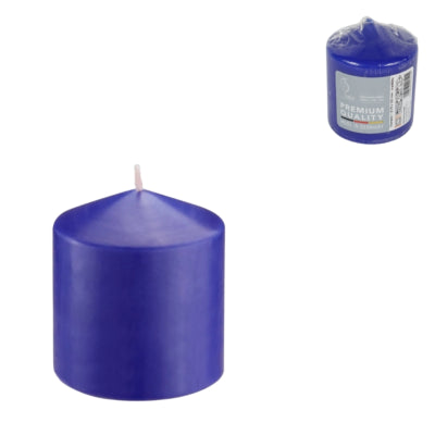 Gala pillar candle blue 7.8 x 10 cm | 8 pieces