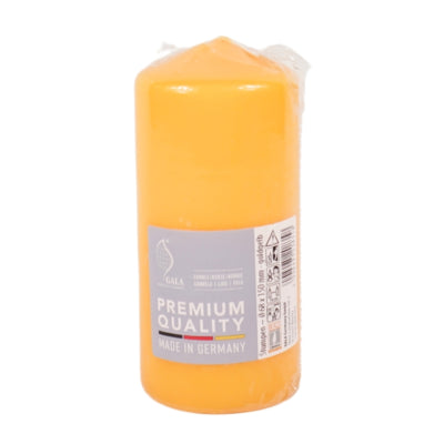 Gala pillar candle yellow 7 x 15 cm | 12 pieces