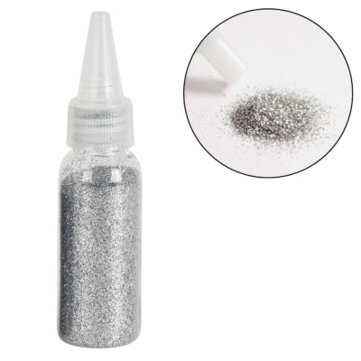 Decoration glitter metallic silver 40 g | 36 pieces