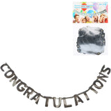 Garland congratulations silver 2 m | 24 pieces