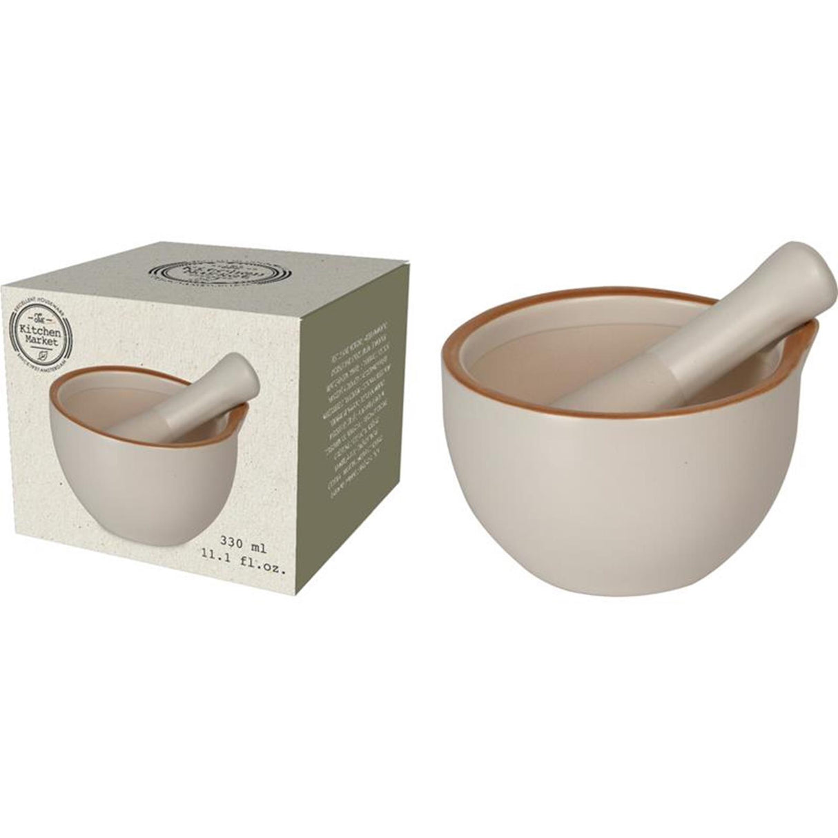 Excellent houseware mortar and pestle earthenware ø12.7cm