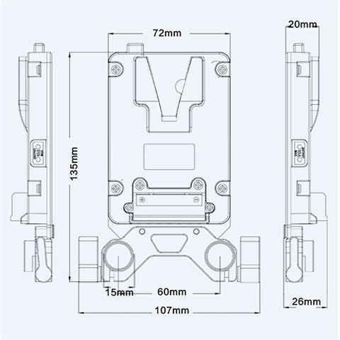 Rolux Mini V-Mount Batterie Plack rl-acits