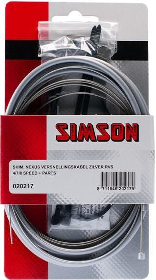 Simson Versnellingskabel set Nexus 1700 2150 mm grijs zilver