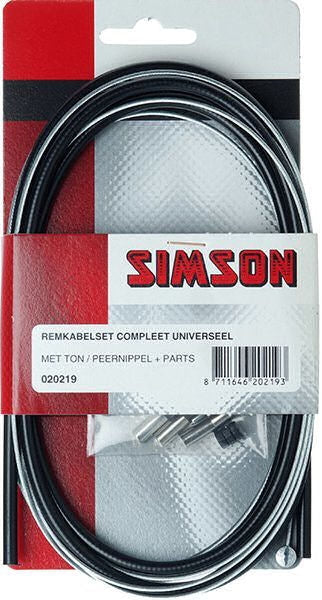 Brake cable set Universal 1.70 meters Black